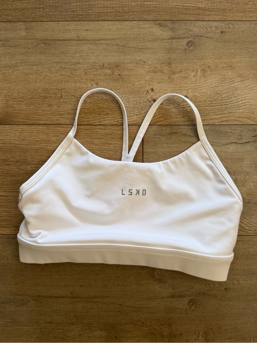 LSKD White Strappy Sports Bra